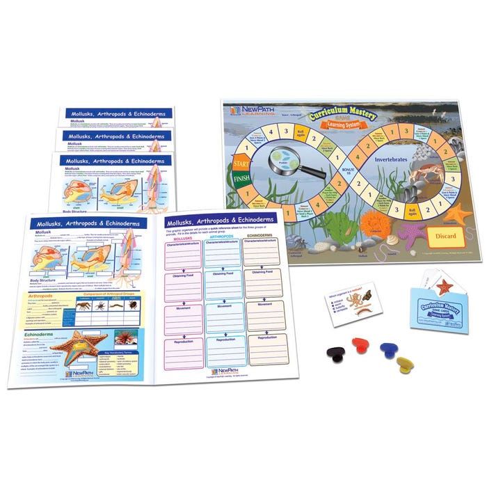 NewPath Learning Mollusks, Arthropods & Echinoderms Learning Center Game, Grades 6 to 10