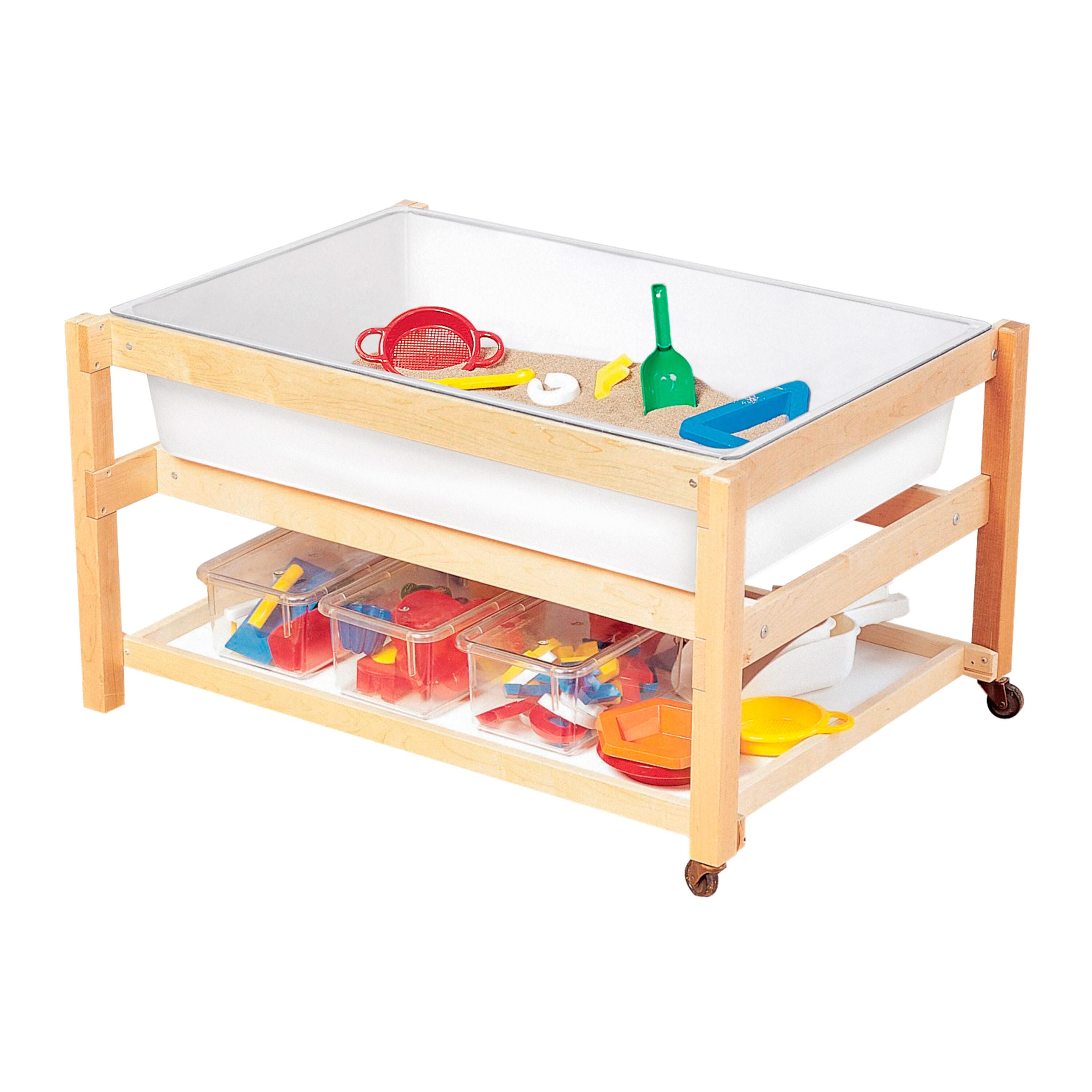 Childcraft Sand and Water Table with Shelf and Cover, White Tub, 42-3/8 x 30-1/8 x 23-5/8 Inches 296633