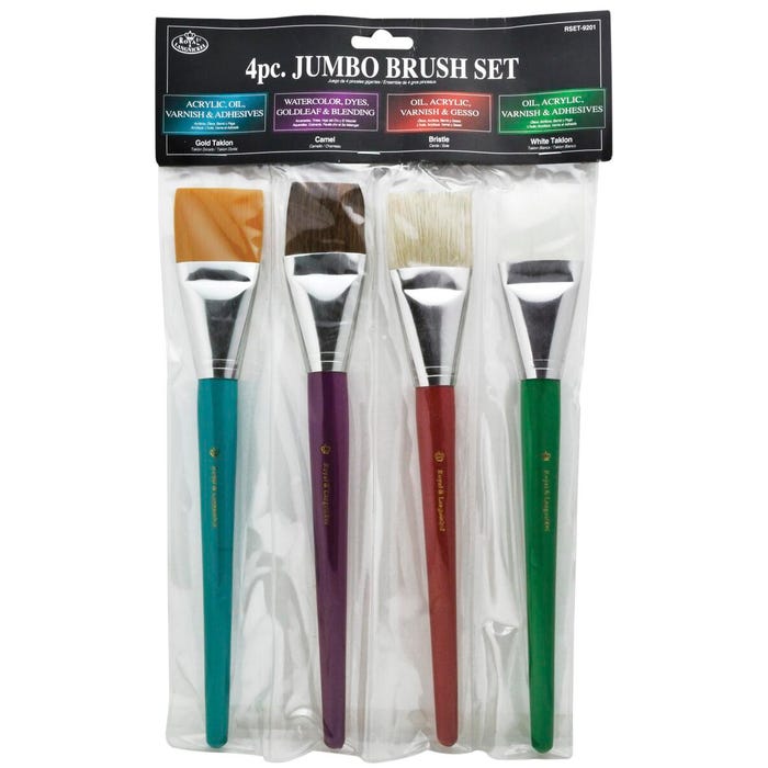 Royal & Langnickel Jumbo Assorted Trim Paint Brush Set, Assorted Color, Set of 4