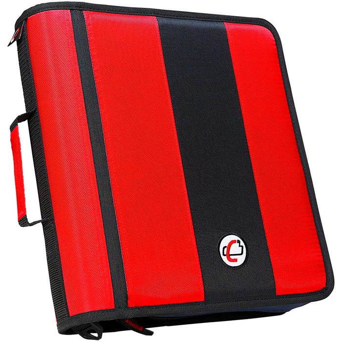 Case·it Classic O-Ring Zipper Binder, 2 Inches, Fire Engine Red