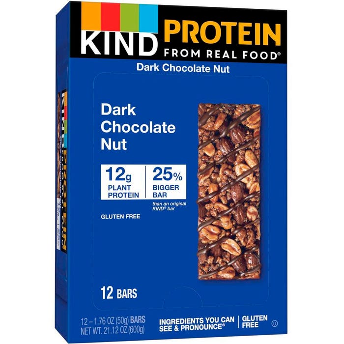 KIND Protein Bars, Dark Chocolate Nut, 1.76 Ounce, Box of 12