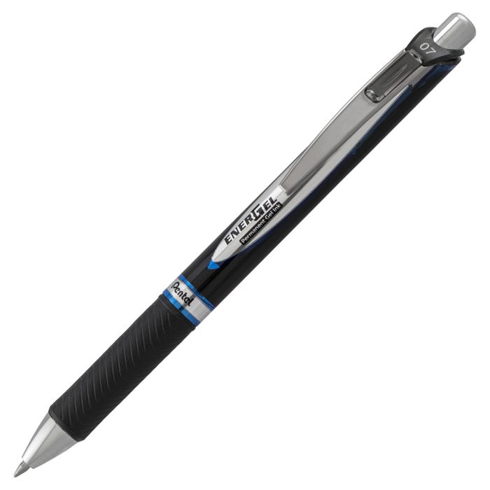 Pentel EnerGel PRO Permanent Gel Pen, 0.7 mm Medium Line, Blue Ink, Pack of 12
