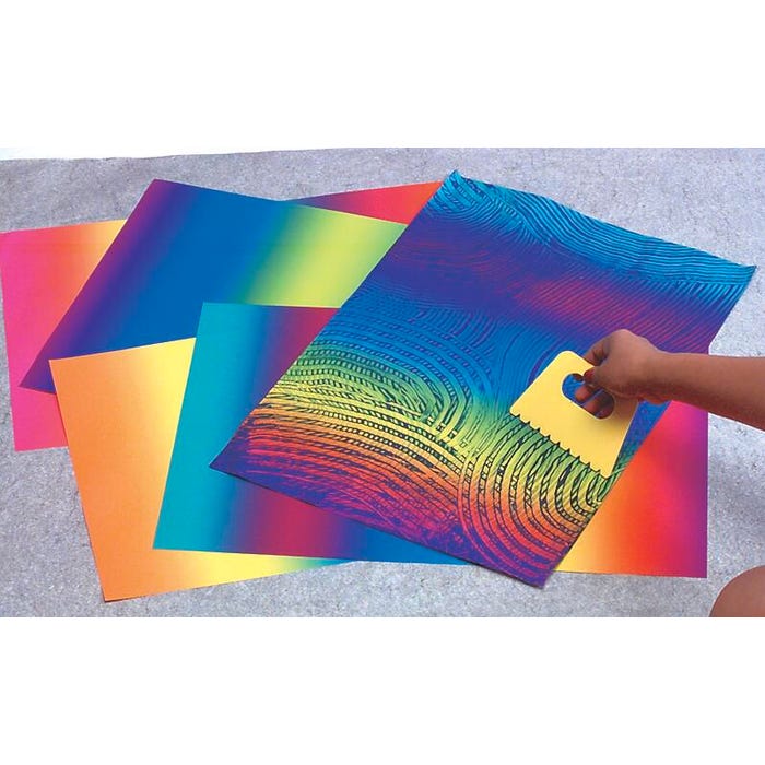 Folia Rainbow Print Paper, 13-1/2 x 19-1/4 Inches, Assorted Colors, 50 Sheets