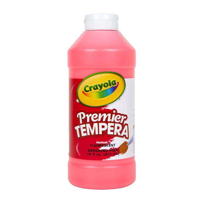 Crayola Premier Tempera Paint, 1 Pint Bottle, Fluorescent Pink