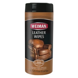 Weiman Leather Wipes, 7 x 8 Inches, 30 Wipes, White