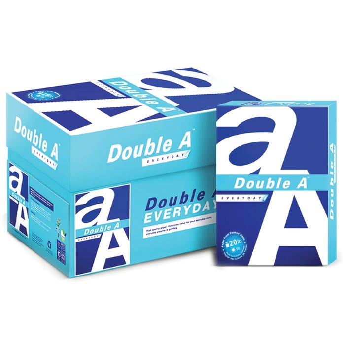 Double A Everyday Copy Paper, 8-1/2 x 11 Inches, White, 5000 Sheets