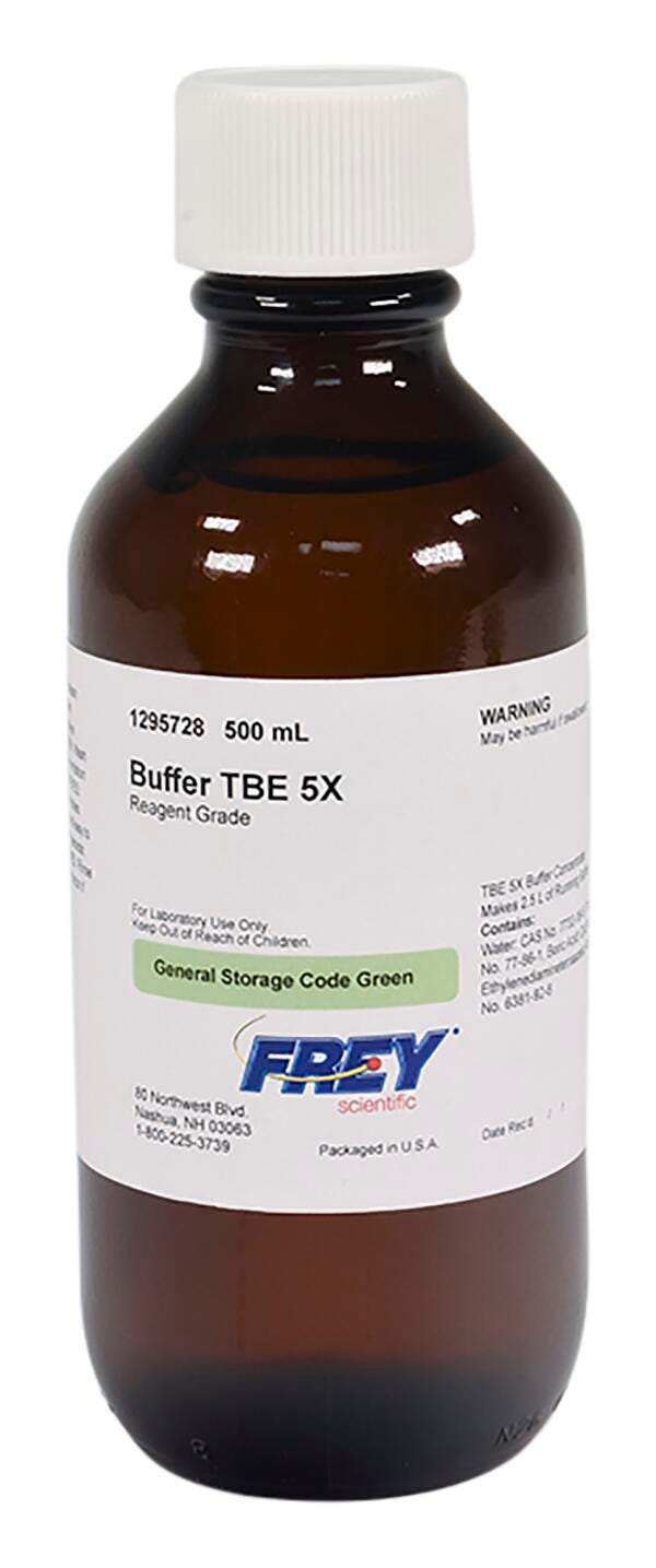 Image for Frey Scientific Tris Borate EDTA (TBE) Electrophoresis Buffer, 500 mL, Reagent Grade from School Specialty