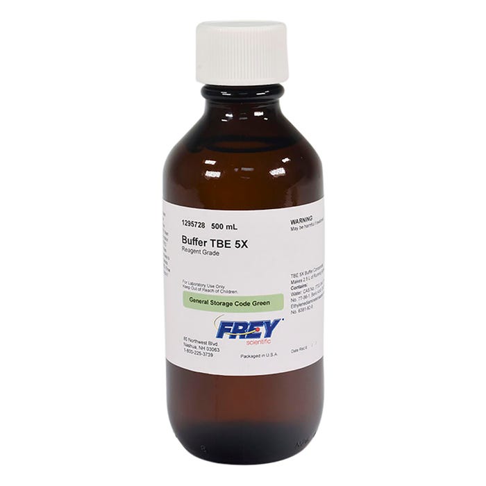 Frey Scientific Tris Borate EDTA (TBE) Electrophoresis Buffer, 500 mL, Reagent Grade