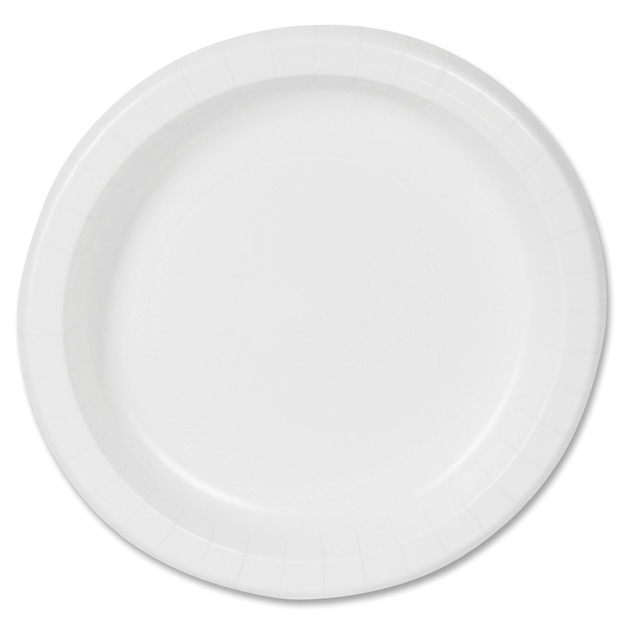 Dixie Foods Basic Paper Plates, 8 in, White, Pack of 4, Item Number 1541730
