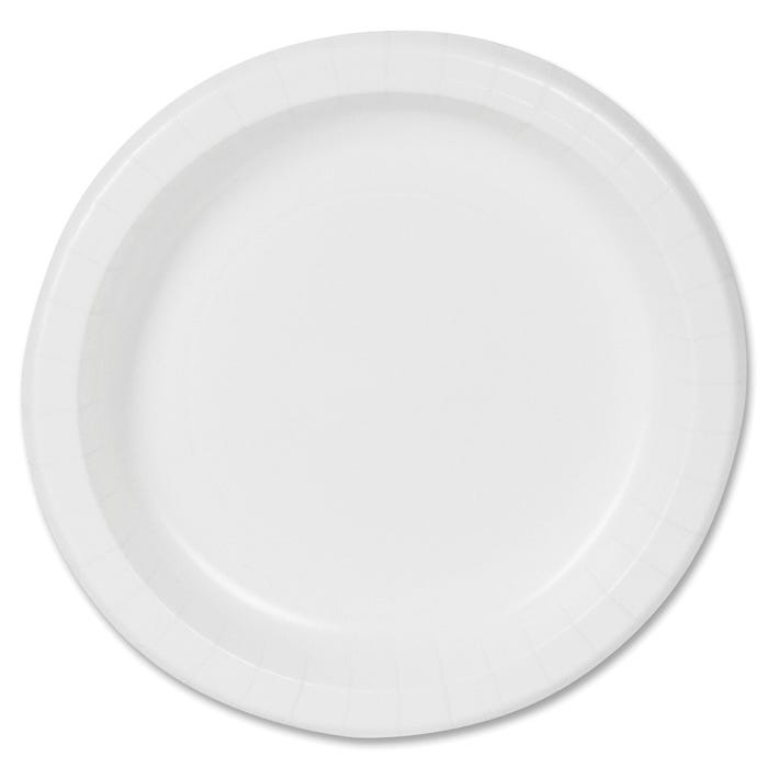 Dixie Foods Basic Plate, 8-1/2 in, White, Pack of 500