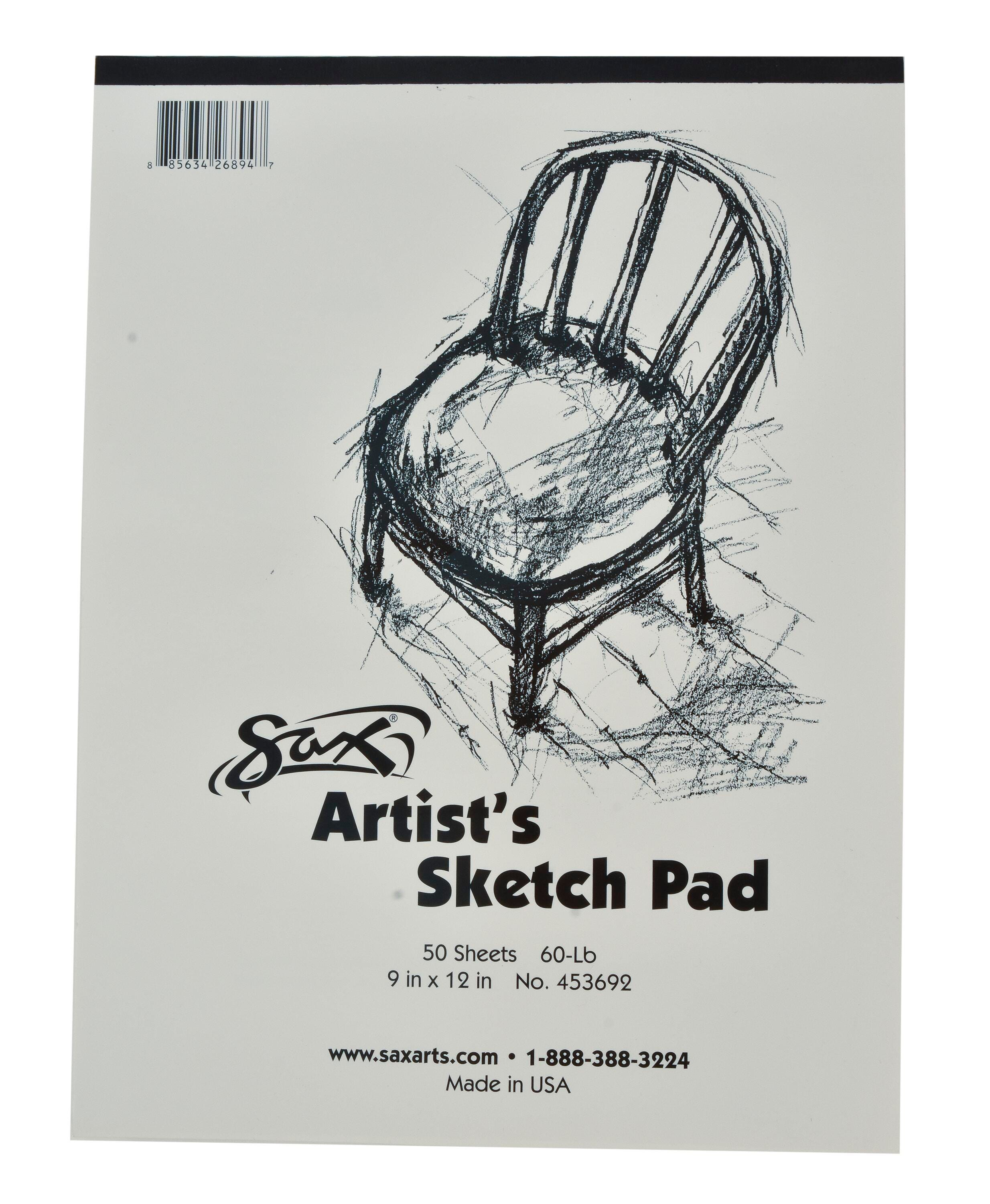 Image for Sax Sulphite Artist's Sketch Pad, 60 lbs, 9 x 12 Inches, White, 50 Sheets from School Specialty