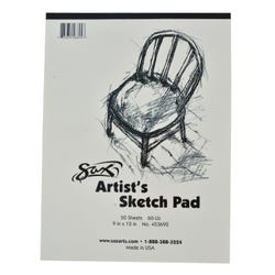 Image for Sax Sulphite Artist's Sketch Pad, 60 lbs, 9 x 12 Inches, White, 50 Sheets from School Specialty