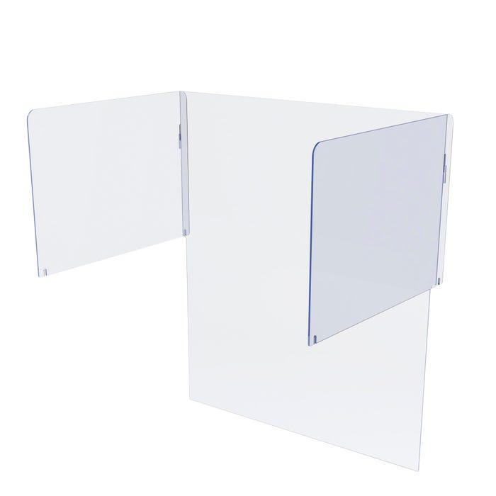 Foundations CareShield 3-Sided Plexiglass Barrier System, 38-1/4 x 26-3/8 x 42-1/8 Inches, Set of 2