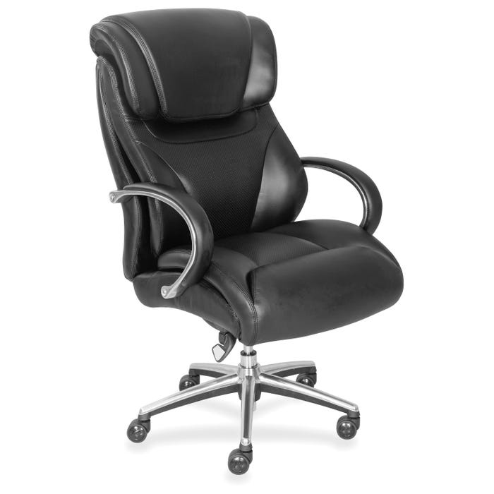 La-Z-Boy Parker Faux Leather Executive Chair, 32-3/4 x 27-3/4 x 45-1/4 Inches, Black