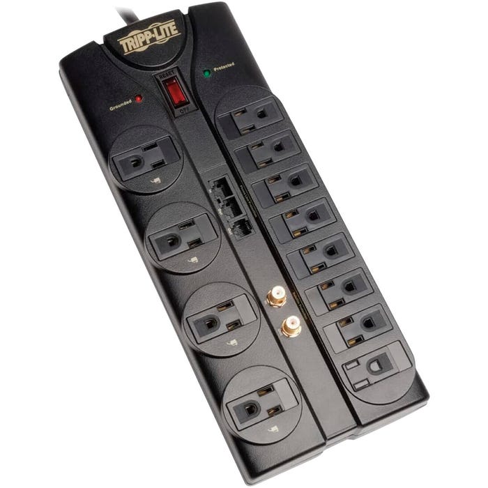 Tripp Lite 12-Outlet Surge Protector, 8 Foot Cord, 2880 Joules, Black