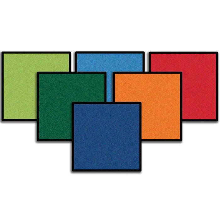 Carpets for Kids KID$Value PLUS Mini Go Seating Carpet, Squares, 16 x 16 Inches, Set of 12, Multicolored