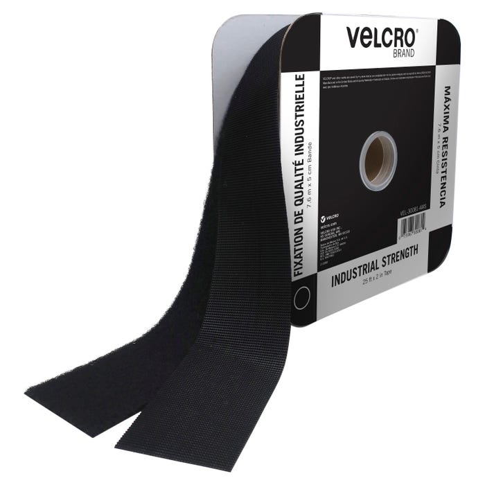 VELCRO Brand Industrial Strength Tape, 2 Inches x 25 Feet, Black