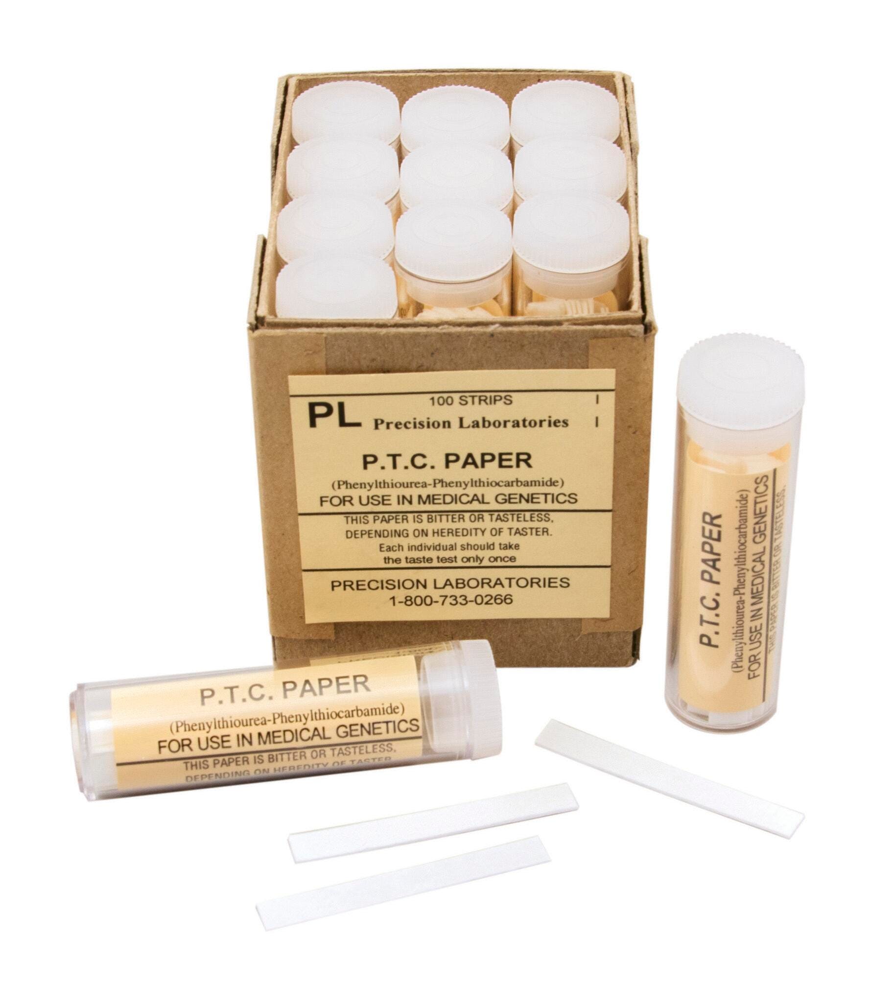 Frey Scientific Phenylthiocarbamide Taste Paper, 100 Strips Per Vial, Pack of 12 Vials, Item Number 569885