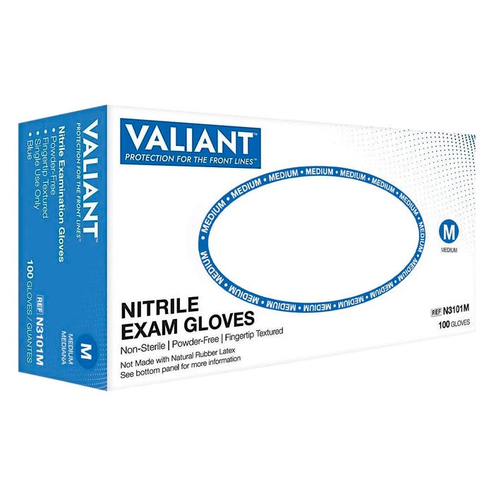 School Health Large Nitrile Powder-Free Exam Gloves, Medium, Pack of 100