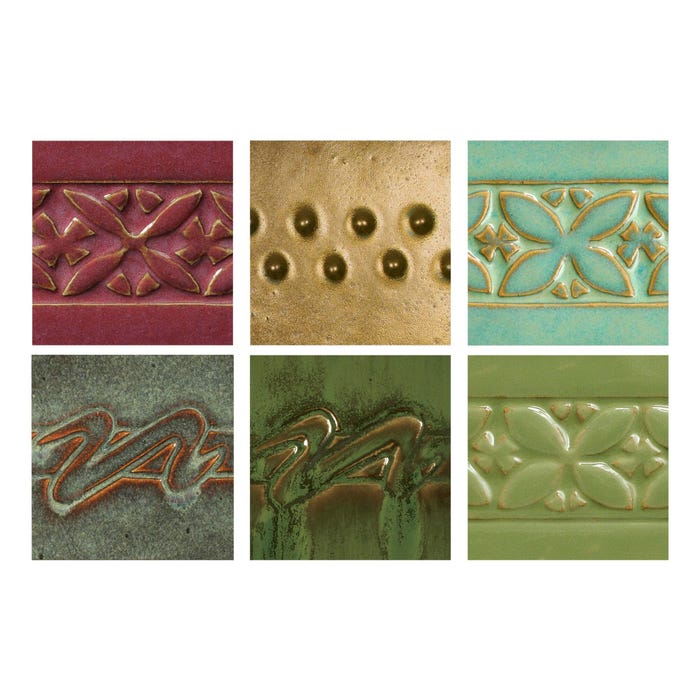 AMACO Potter's Choice Glaze Set 2, Pint, Assorted Colors, Set of 6