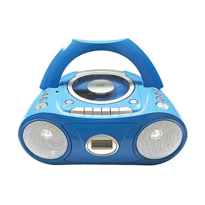 HamiltonBuhl MPC-5050 Portable Boombox with Built-in Bluetooth/CD/Cassette, Blue