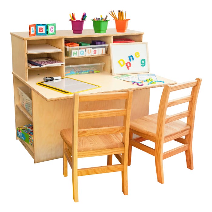 Childcraft Single-Sided Junior Writing Center, For Two Students, 36-1/4 x 29-1/2 x 32-1/4 Inches