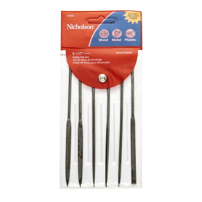 Cooper Group Double Cut Hobby Key File Set, 5-1/2 Inches L, Set of 6