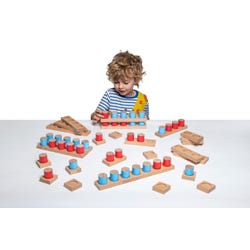 Educational Advantage Wooden Counting Blocks, Set of 67