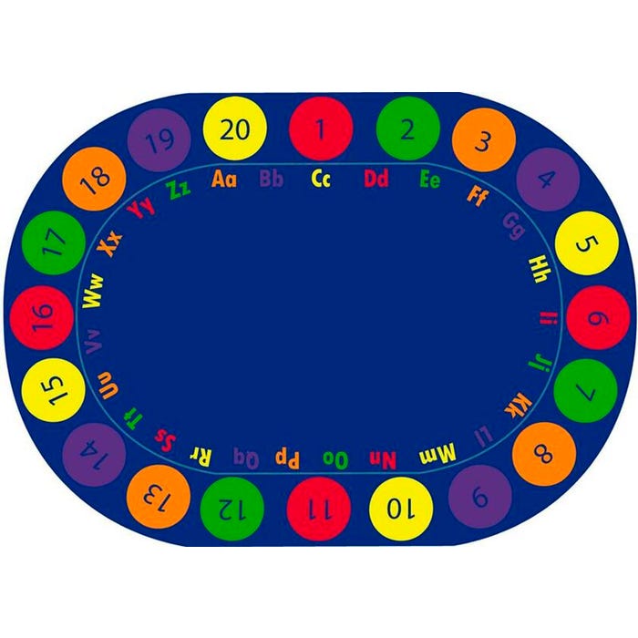 Childcraft Colorful Circles ABC123 Carpet, Oval
