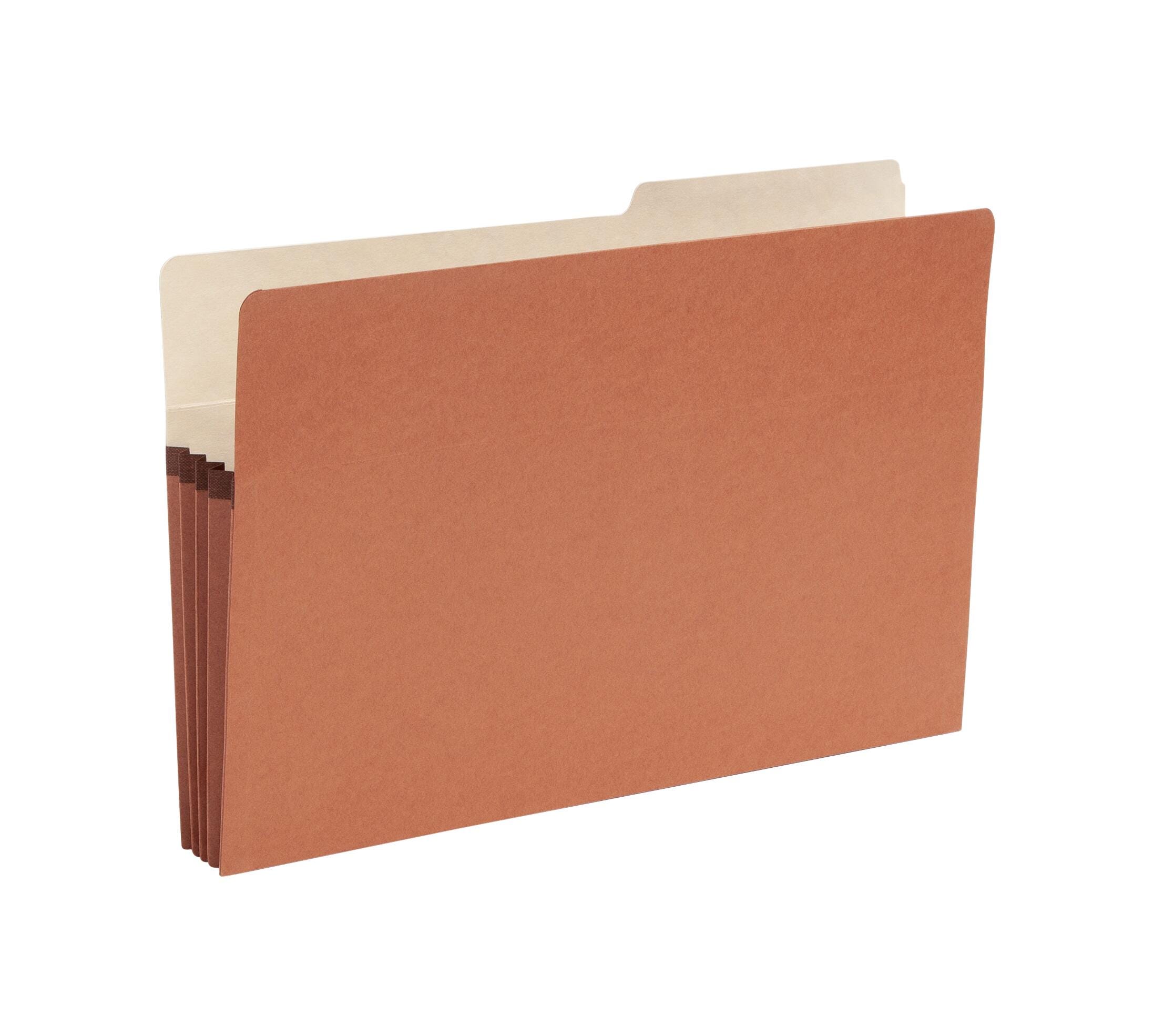 Smead File Pockets, Legal Size, 2/5 Cut Tabs, 3-1/2 Inch Expansion, Redrope, Pack of 25