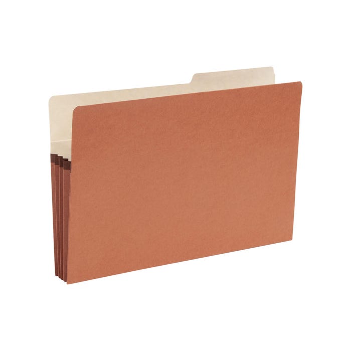 Smead File Pockets, Legal Size, 2/5 Cut Tabs, 3-1/2 Inch Expansion, Redrope, Pack of 25