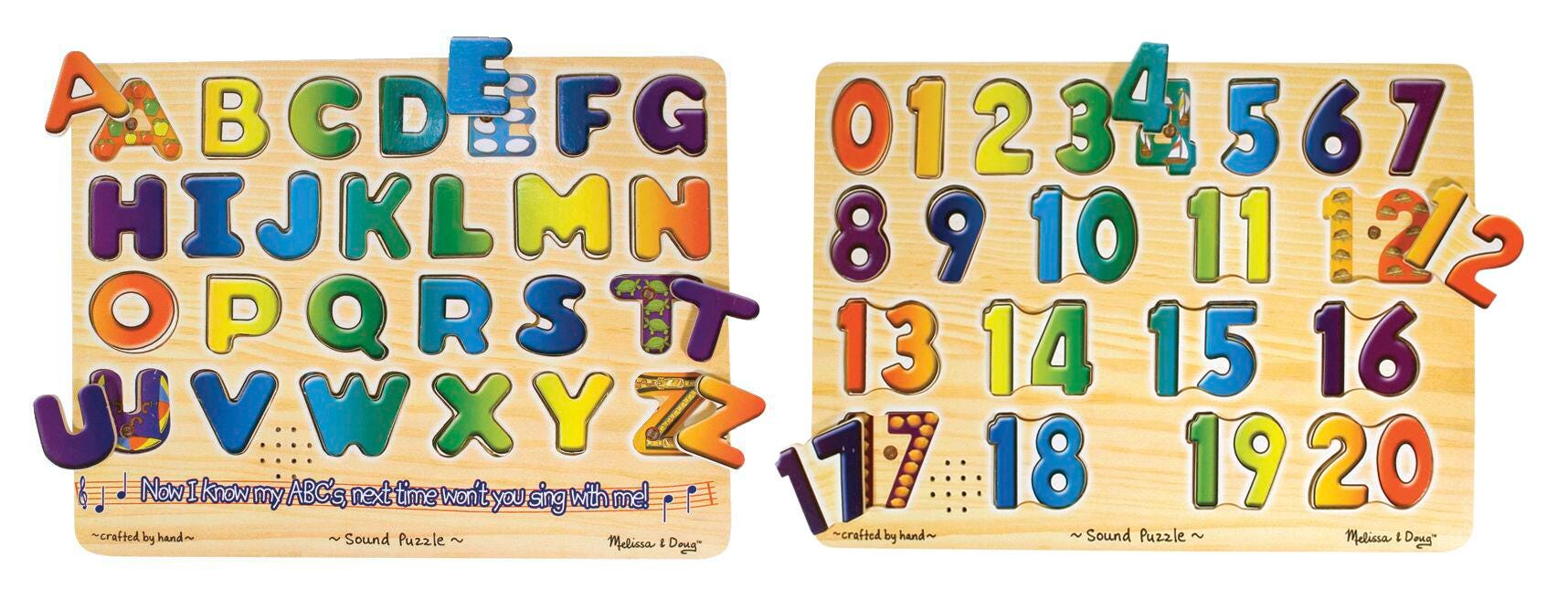 Melissa & Doug Alphabet & Numbers Sound Puzzles, Set of 2, Item Number 2051360
