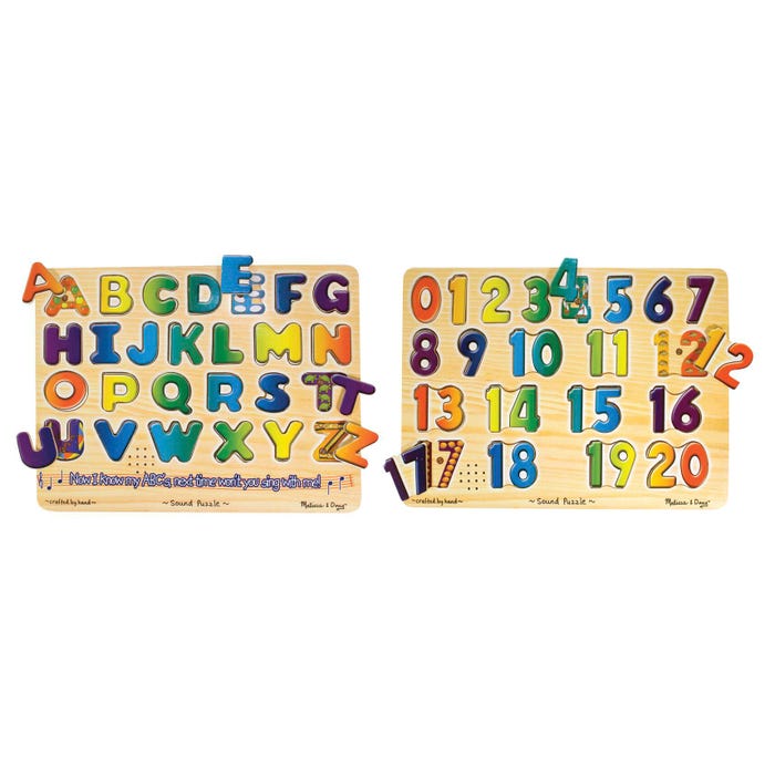 Melissa & Doug Alphabet & Numbers Sound Puzzles, Set of 2