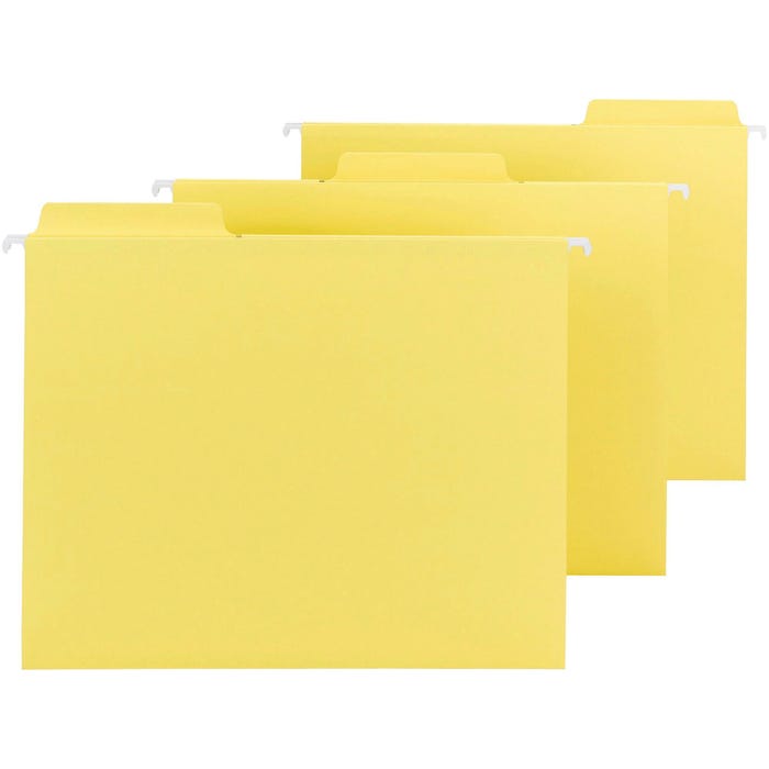 Smead FasTab Hanging File Folder, Letter Size, 1/3 Cut Tabs, Yellow, Pack of 20