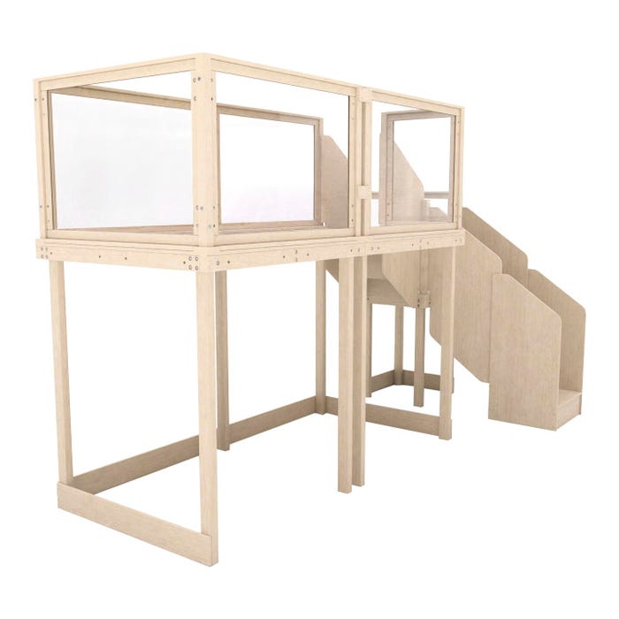 Childcraft Extended Height Basic Double Loft with Plexi Rails, 11 Feet 10-1/8 Inches x 4 Feet x 7 Feet 4 Inches