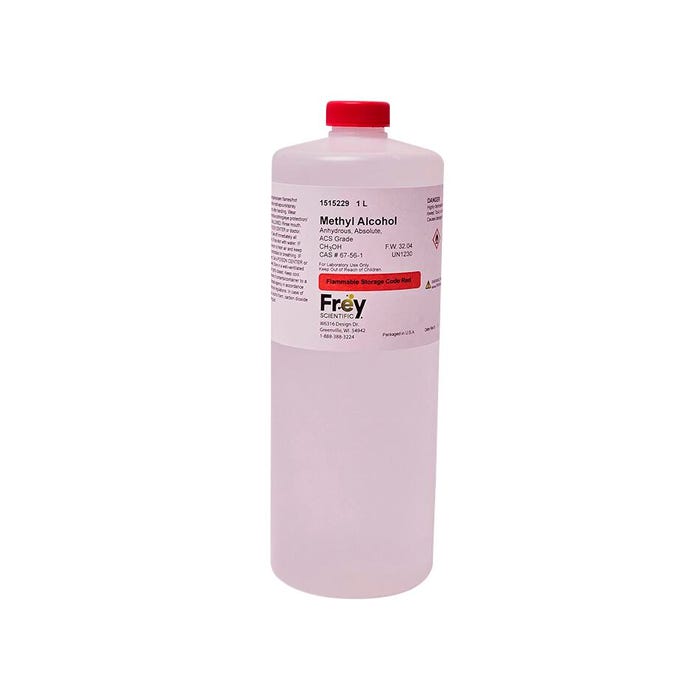 Frey Scientific Methyl Alcohol, Anhydrous, Reagent Grade, 1 Liter