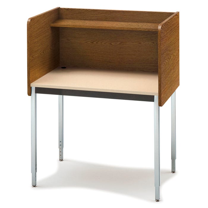 Smith Carrel Maximum Privacy Carrel Starter, 37 x 30 x 44-1/2 to 49-1/2 Inches
