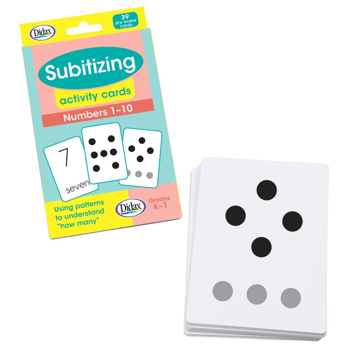 Didax Subitizing Dry-Erase Activity Cards, Numbers 1 to 10, Set of 39