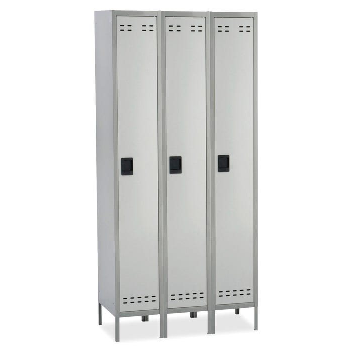 Safco Single-Tier Locker, Three-Wide with Legs, Gray