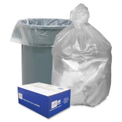 Webster Industries High Density Can Liners, 30 Gallon, Resin, Natural, Pack of 500