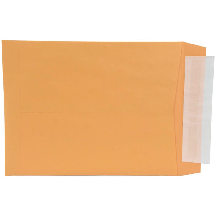 School Smart Kwik-Tak Envelopes, 10 x 13 Inches, 28 lb, Kraft Brown, Box of 100