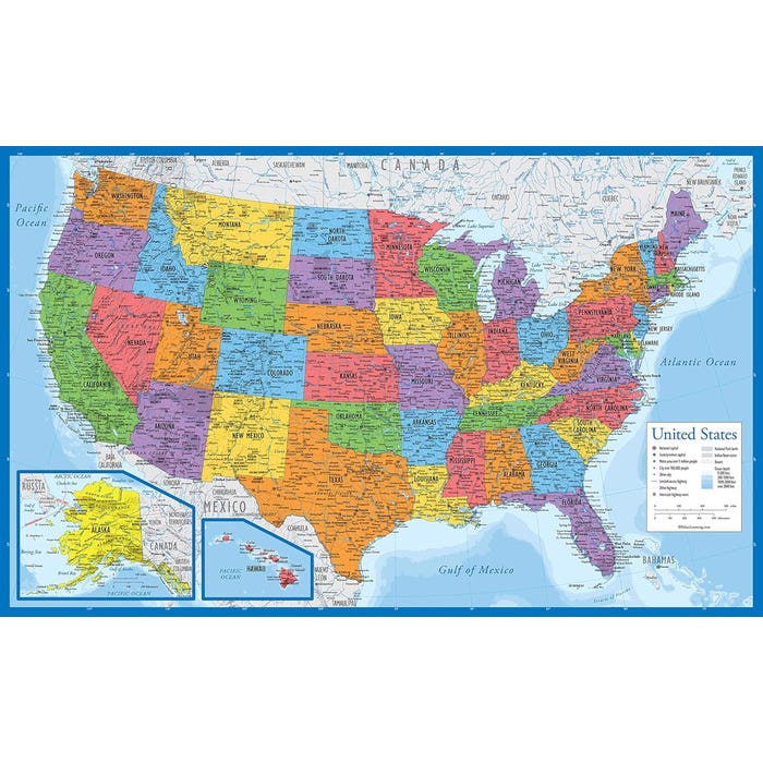 Map of the United States, 28 x 17-1/2 Inches
