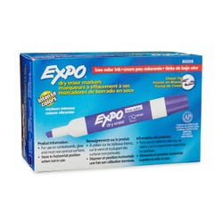 EXPO Low Odor Dry Erase Markers, Chisel Tip, Purple, Pack of 12
