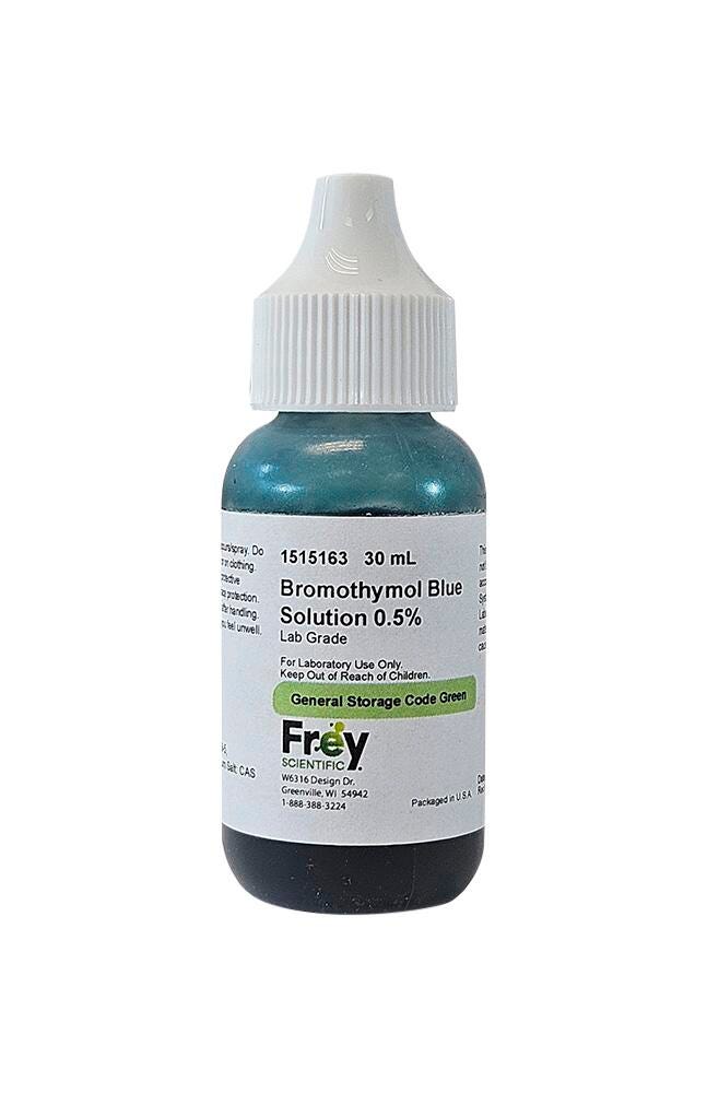 Frey Scientific Bromothymol Blue Solution, 30 mL, Lab Grade 1515163