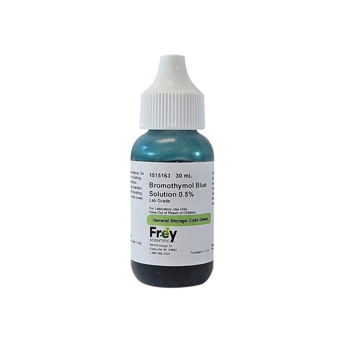 Frey Scientific Bromothymol Blue, 0.5% Aqueous Solution, Lab Grade, 30mL