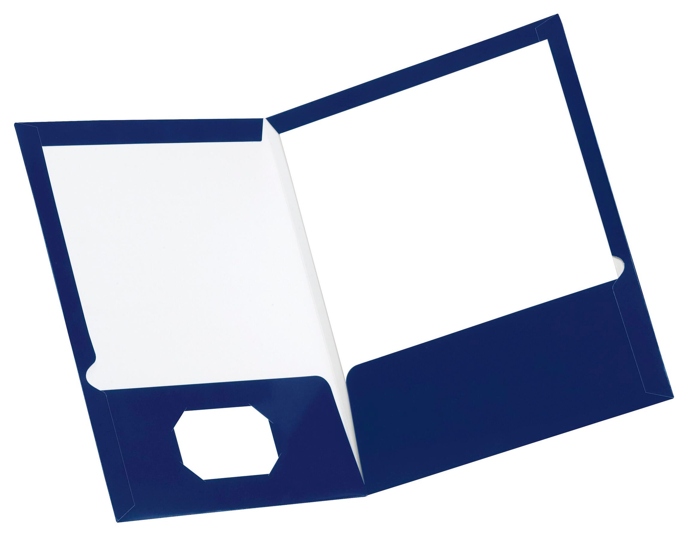 Oxford Laminated 2-Pocket Folder, Dark Blue, Pack of 25 087468