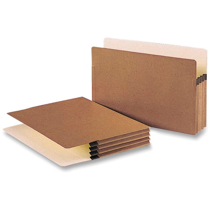 Business Source File Pocket, Legal Size, 3-1/2 Inch Expansion, Redrope, Pack of 25