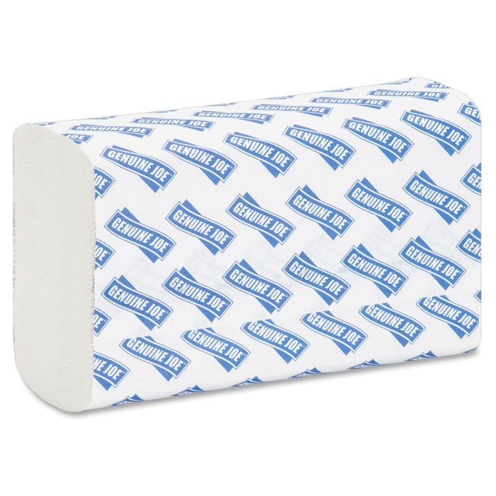 Genuine Joe Multi-Fold Towel, Paper, White, Carton of 16