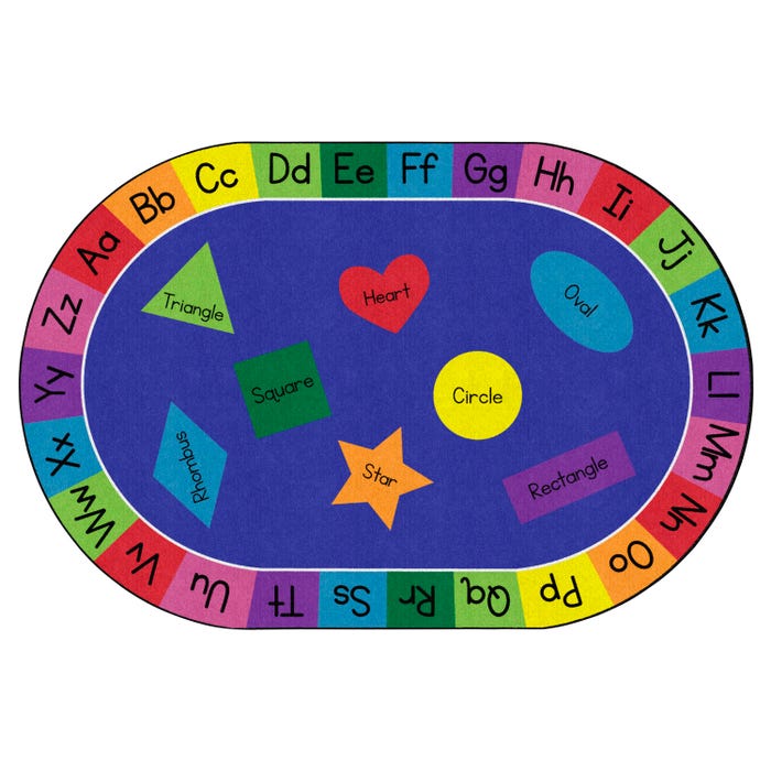 Childcraft Rainbow of Shapes Carpet for Classrooms, Oval