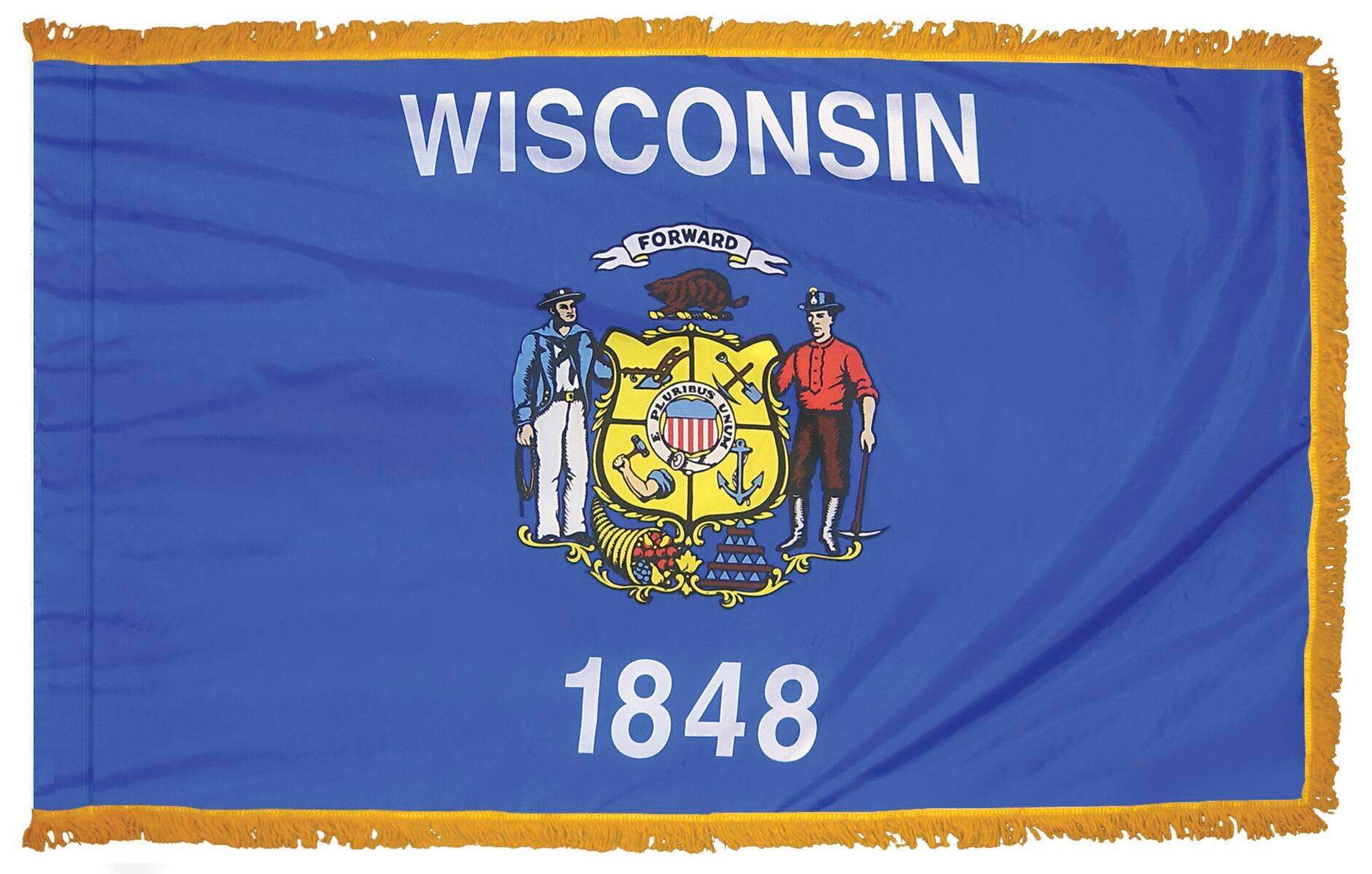 Image for Annin Wisconsin State Flag, Nylon, Indoor, 3 x 5 Feet from School Specialty